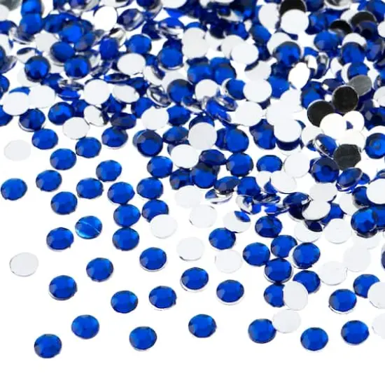 John Bead Acrylic Round Flat Back Rhinestones, 4mm Royal Blue {1}