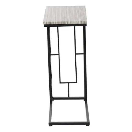 10" Black Contemporary Compact Accent Table {4}