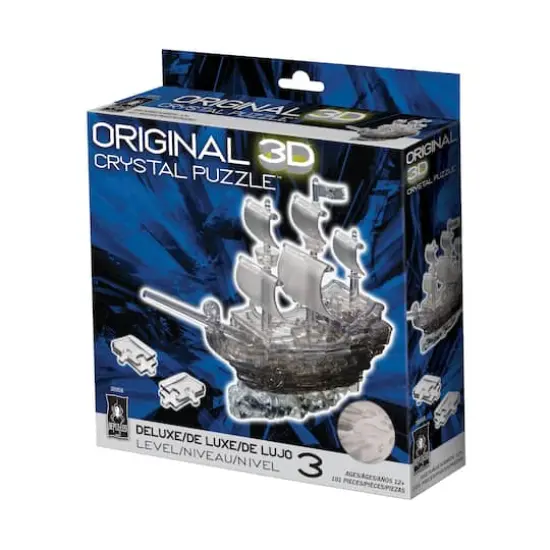 Original 3D Crystal Puzzle&trade; Black Pirate Ship 101 Piece Puzzle {3}