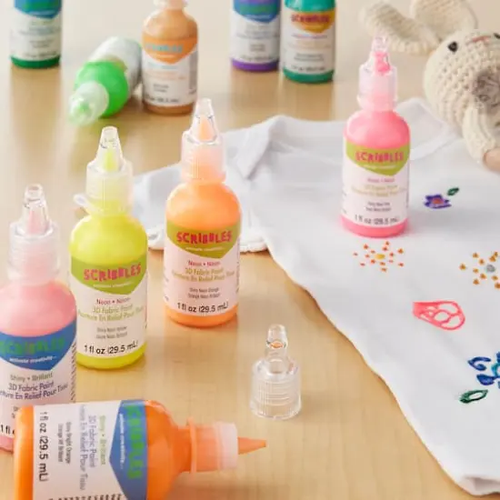 Scribbles&reg; Shiny Rainbow 3D Fabric Paint Set {3}