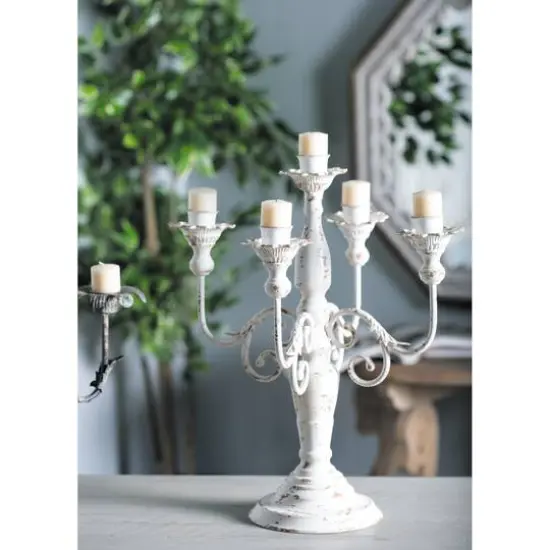 19'' White Iron Vintage Votive Candle Holder {6}