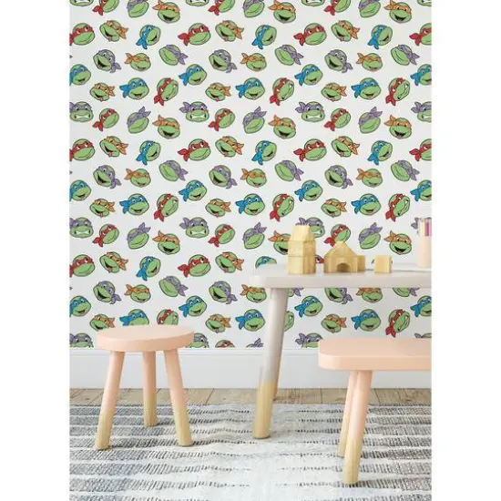 RoomMates Teenage Mutant Ninja Turtles Character Faces Peel & Stick Wallpaper {4}