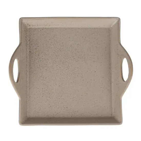 Hello Honey&reg; 16.5" White Antique Elegance Stoneware Serving Tray with Handles {9}