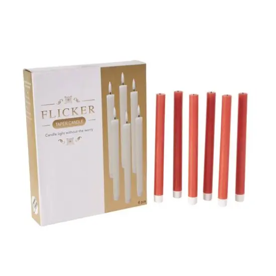 11" Flameless Wax Candles with Remote Control, 6ct. Red {7}