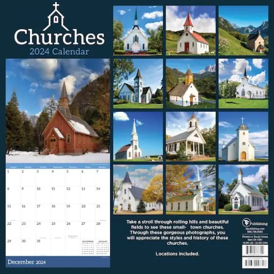 TF Publishing 2024 Churches Wall Calendar {3}