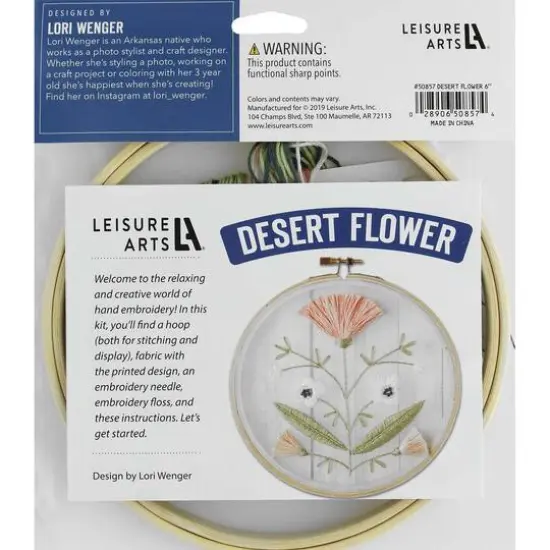 Leisure Arts&reg; 6" Desert Flower Embroidery Kit {3}