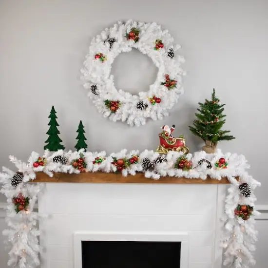 9ft. Clear Lighted Snow White Garland {5}