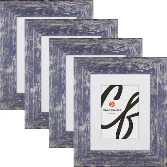 4 Pack Craig Frames American Barn Independence Blue Picture Frame with Mat {1}