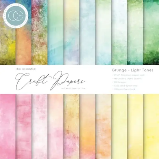 Craft Consortium Grunge Light Tones Double-Sided Paper Pad, 6" x 6" {1}