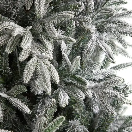 8.5ft. Pre-Lit Flocked Manchester Spruce Artificial Christmas Tree, Warm White Lights {6}