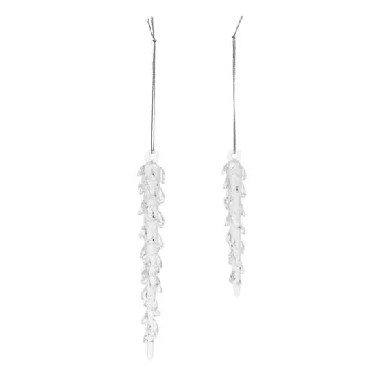 Dripping Glass Icicle Drop Ornaments Set {4}
