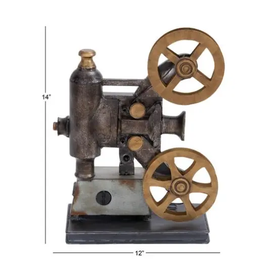 14" Black Metal Vintage Camera Sculpture {8}