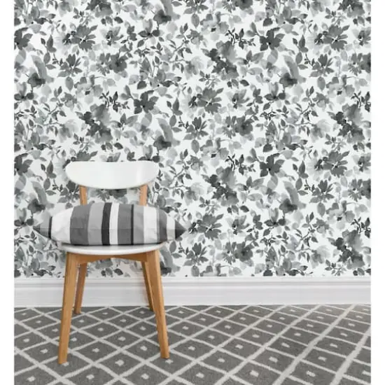 RoomMates Watercolor Floral Peel & Stick Wallpaper Black {5}