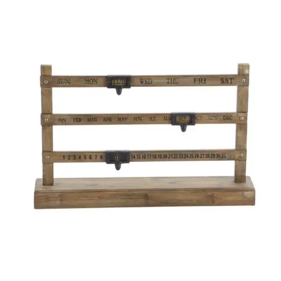 Brown Wood Farmhouse Wall Calendar, 14" x 22" x 4" {3}