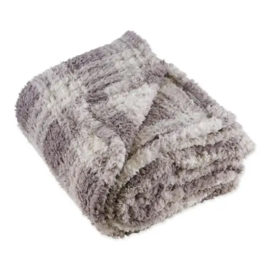 DII&reg; Gray Farmhouse Plush Plaid Throw {1}