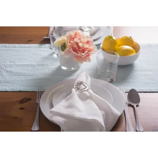 DII&reg; 72" Seersucker Table Runner Aqua {6}