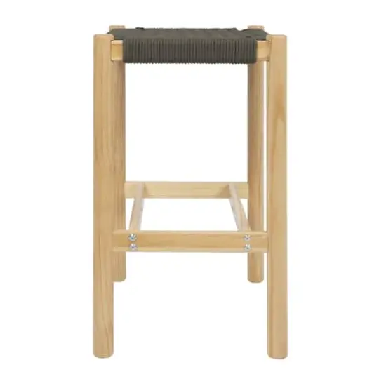 Hello Honey&reg; Fernway 25" Solid Wood and Woven Rope Counter Height Stool Moss Green {5}