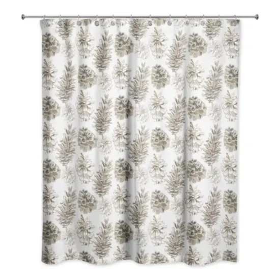 Pinecones on White Shower Curtain {3}