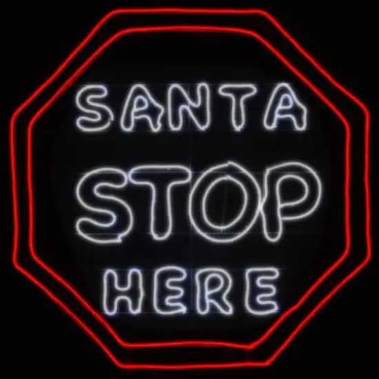 44'' Santa Stop Here LED Light Strip Sign {5}