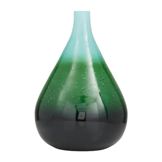 18" Green Glass Modern Vase {3}