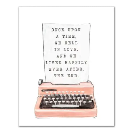 Typewriter Love Story Canvas Wall Art {1}