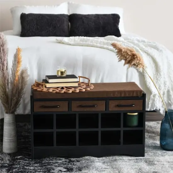 Household Essentials 32" Storage Bench Black {3}