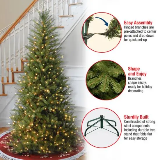 6.5 ft. Pre-Lit Dunhill&reg; Fir Slim Artificial Christmas Tree, Clear Lights {8}