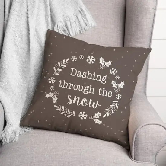 Dashing Through the Snow 18" x 18" Spun Poly Pillow {3}
