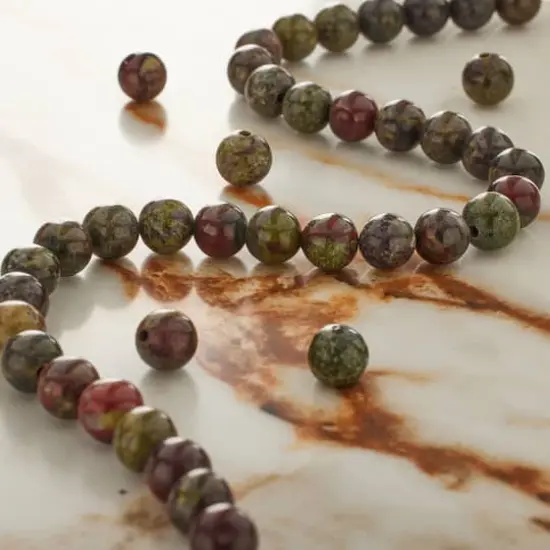 Dark Green & Red Dragon Blood Round Beads by Bead Landing&trade; {3}