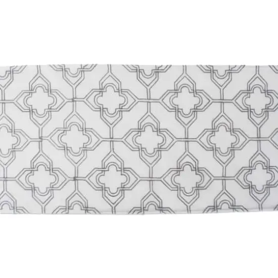 Off White Base Embroidered Lattice Table Runner {5}