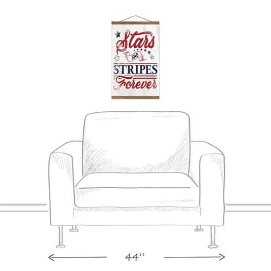 Stars and Stripes Forever Teak Hanging Canvas {4}