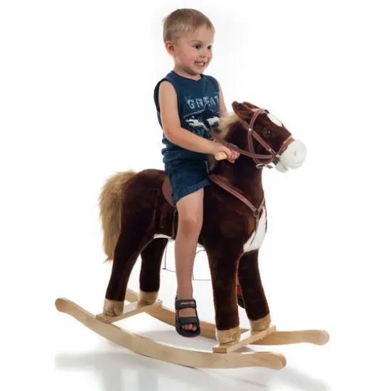 Toy Time Brown Plush Rocking Horse with Saddle {3}