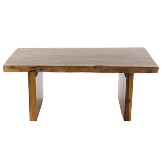 Brown Wood Contemporary Coffee Table, 16" x40" x24" {1}