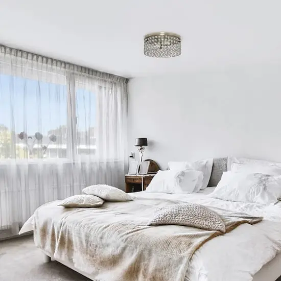 Lalia Home 12" Antique Brass Glam 2-Light Round Flush Mount {3}