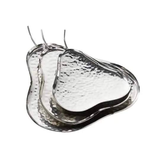 Silver Stainless Steel Contemporary Decorative Tray Set {3}