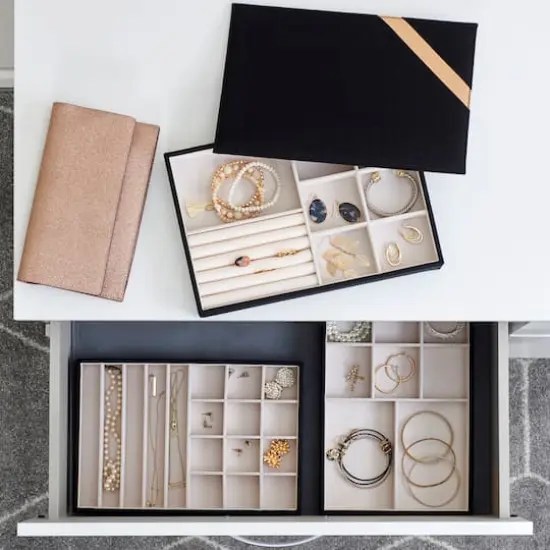 Household Essentials 3-Tier Jewelry Tray Black {3}