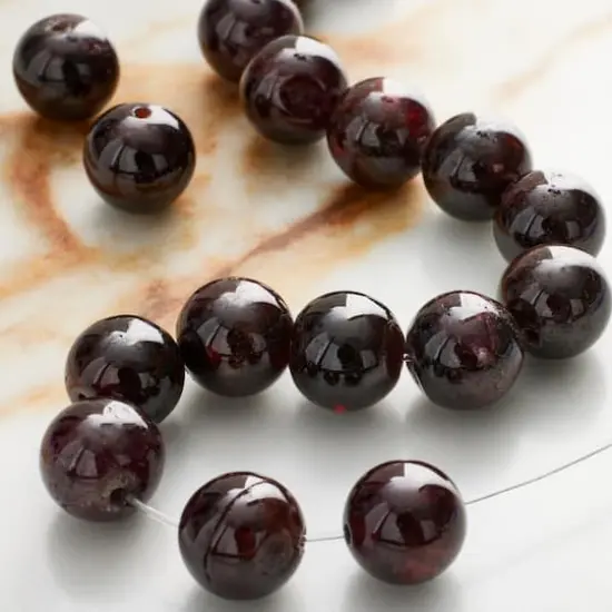 7mm Ruby Garnet Round Beads by Bead Landing&trade; {3}