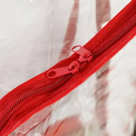 Honey Can Do 30" Red Clear-View Christmas Storage Bags with Handles, 2ct. {1}