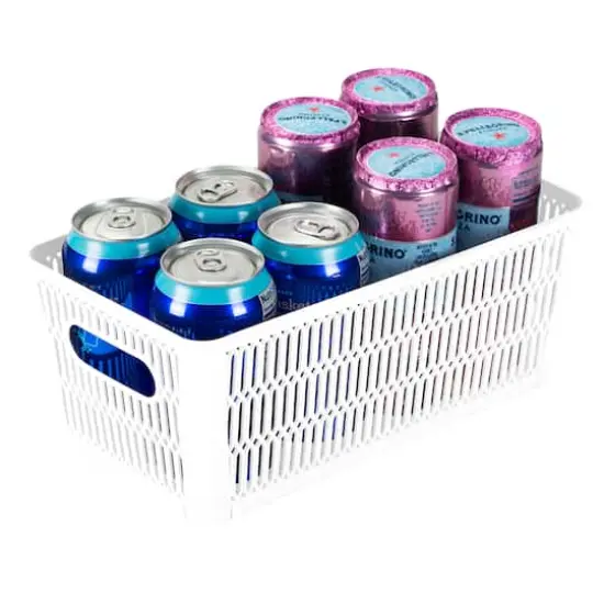 Simplify Slide 2 Stack It Small Storage Tote Baskets, 2ct. White {18}