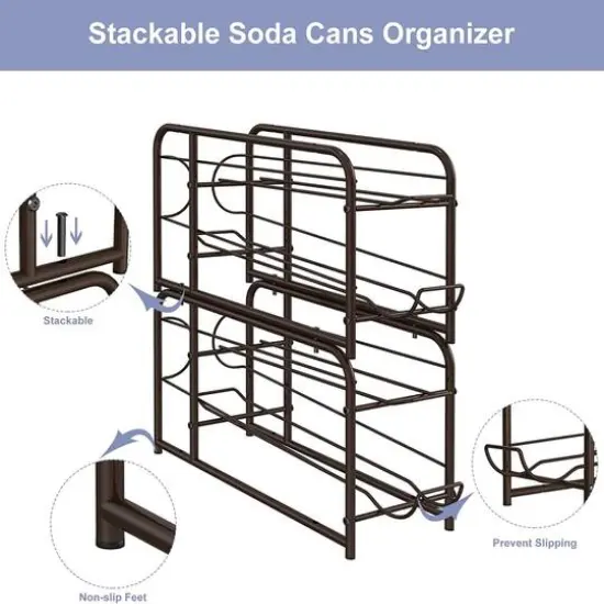 NEX&trade; 12oz. 20-Can Capacity Black Organizer and Dispenser, 2ct. {4}