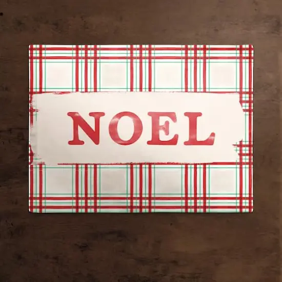 Painted Christmas Plaid Poly Twill Placemat {3}
