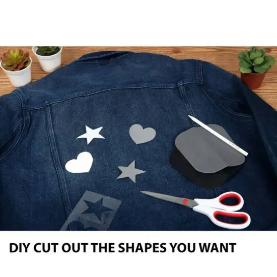 SINGER&reg; Decorative Print & Solid DIY Iron-On Fabric Patch Kit with 2 Bonus Stencils {7}