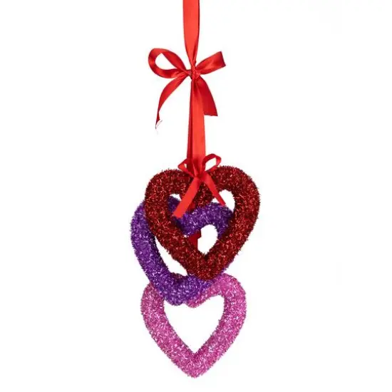 23" Glittery Hearts Trio Valentine's Day Ornament {5}