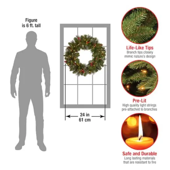 Crestwood&reg; 24" LED Spruce Wreath {6}