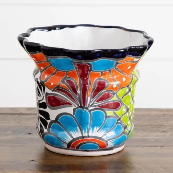 8" Handmade Mexican Talavera Ceramic Planter {10}