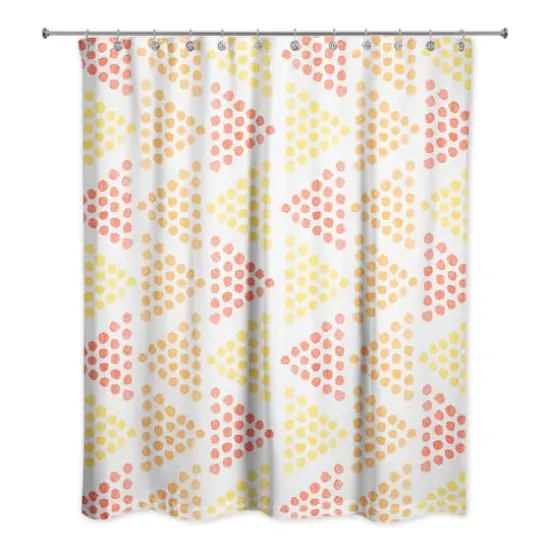 Dotted Triangle Shower Curtain Yellow and Orange {1}