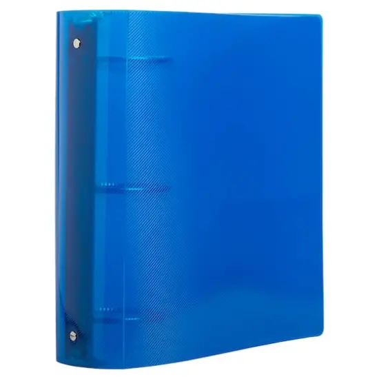 JAM Paper 3" Glass Twill Plastic 3-Ring Binder Blue {4}