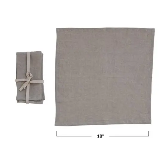 Hello Honey&reg; 18" Square Stonewashed Linen Dinner Napkins, 4ct. Natural {5}