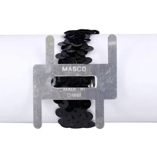 JAM Paper Black Sequin Floral Wristlet, 6ct. {1}