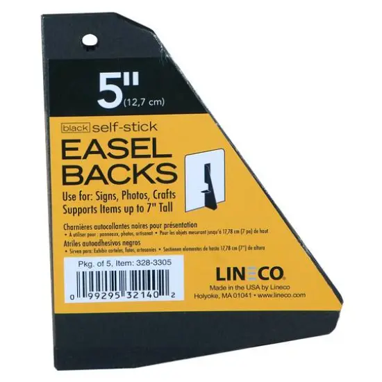 Lineco&reg; 5" Black Self-Stick Easel-Backs, 5ct. {1}